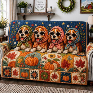 Autumn Beagle Season Sofa Cover - Made to Order
