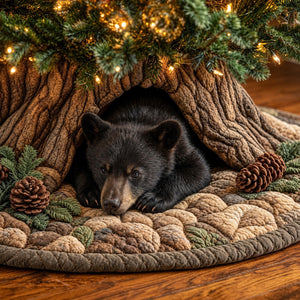 Bear Den Christmas Tree Skirt - Made to Order