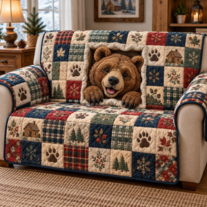 Bear Winter Cabin Sofa Cover - Made to Order