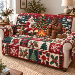 Bigfoot Santa Claus Cheer Sofa Cover - Made to Order