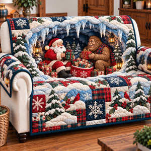 Bigfoot Santa Claus Festivities Sofa Cover - Made to Order
