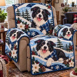 Border Collie Winter Sofa Cover - Made to Order