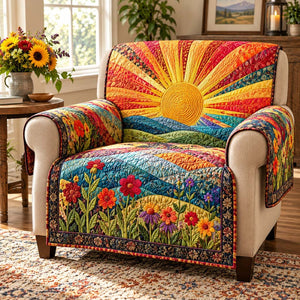 Bright Sunset Poppy Sofa Cover - Made to Order