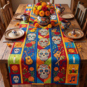 Day of the Dead Skull Columns Table Runner - Made to Order