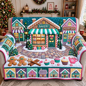 Christmas Bakery Street Sofa Cover - Made to Order