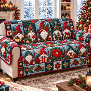 Christmas Gnomes Festival Sofa Cover - Made to Order