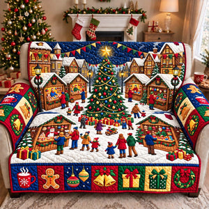 Christmas Market Village Sofa Cover - Made to Order