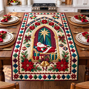 Christmas Star Santa Table Runner - Made to Order