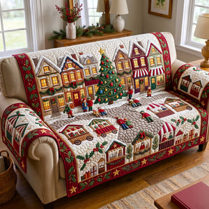 Golden Lights Townhouse Village Sofa Cover - Made to Order