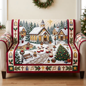 Chapel Carolers Snow Village Sofa Cover - Made to Order
