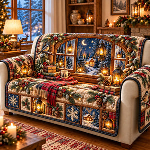 Christmas Window Sofa Cover - Made to Order