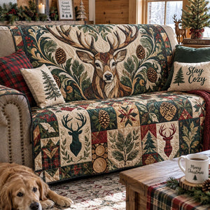Cozy Cabin Antlers Sofa Cover - Made to Order