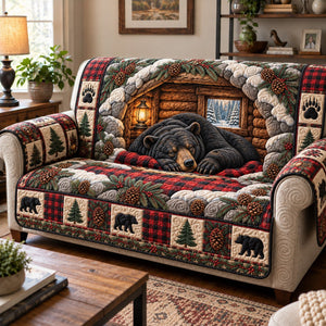 Cozy Cabin Bear Sofa Cover - Made to Order