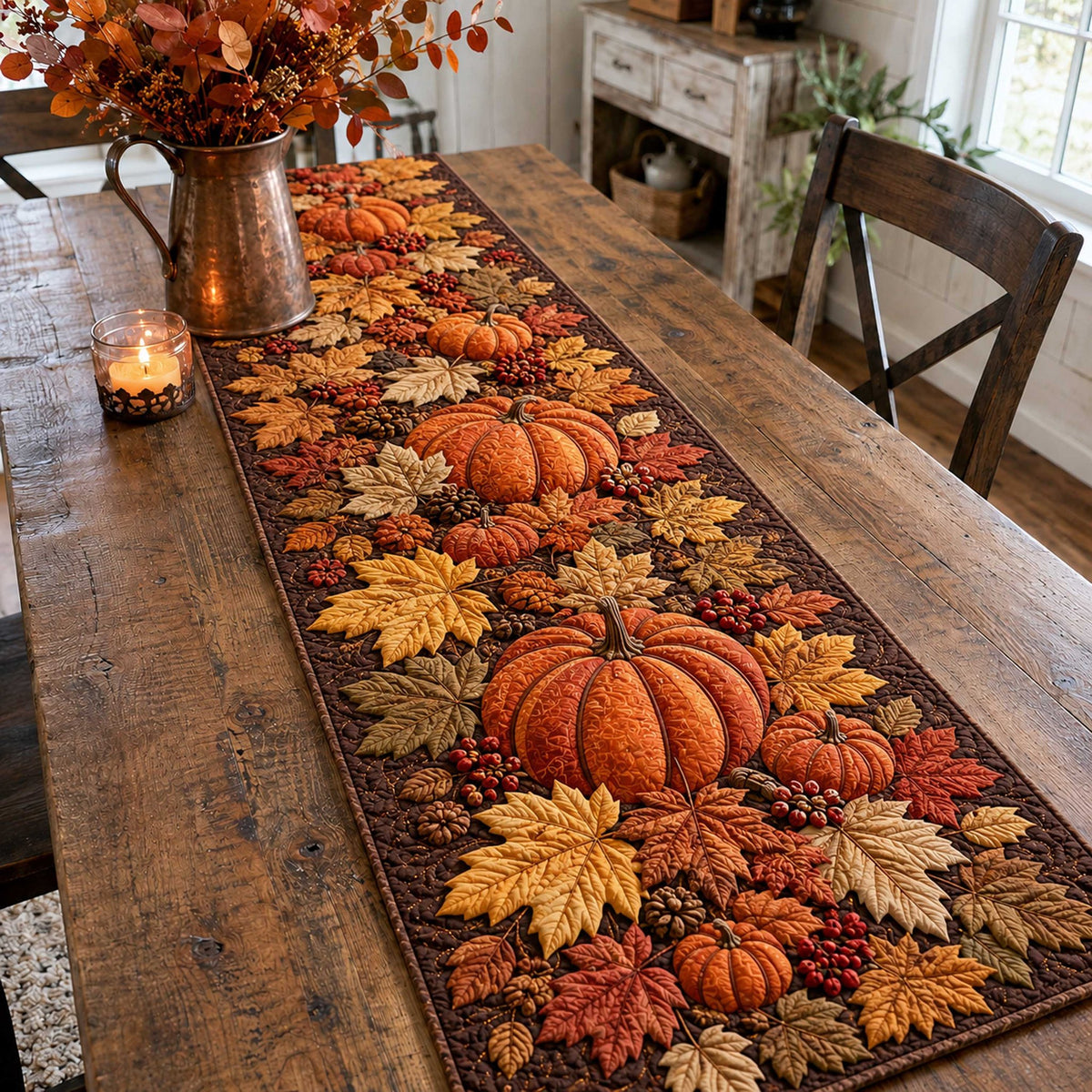 Cozy Pumpkin Table Runner