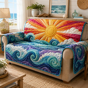 Cresting Oceanic Sol Sofa Cover - Made to Order