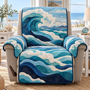 Deep Blue Current Sofa Cover - Made to Order