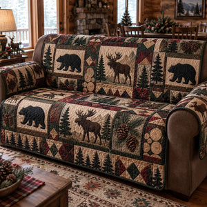 Evergreen Cabin Life Sofa Cover - Made to Order