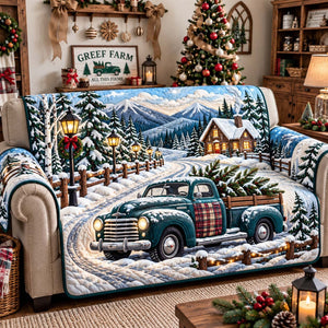 Evergreen Cabin Truck Sofa Cover - Made to Order