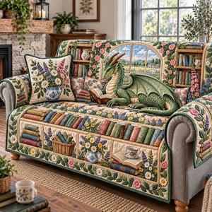 Floral Dragon Library Sofa Cover - Made to Order