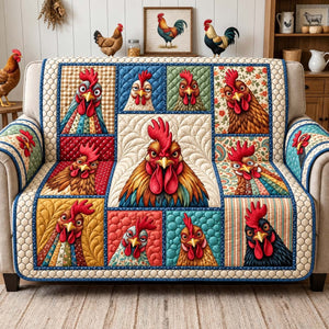 Funny Chicken Portraits Sofa Cover - Made to Order