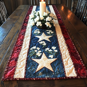 White Stars on Cream Center Table Runner - Made to Order