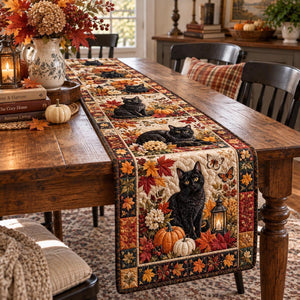 Harvest Black Cat Table Runner - Made to Order
