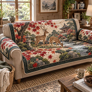 Japanese Maple Deer Sofa Cover - Made to Order