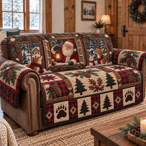 Paw Print Plaid Window Sofa Cover - Made to Order