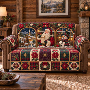 Golden Village Window Santa Sofa Cover - Made to Order