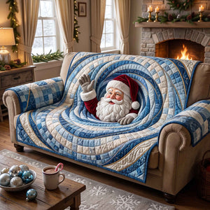 Jolly Workshop Santa Blue Swirl Sofa Cover - Made to Order