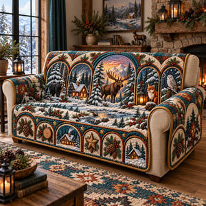 Magical Winter Woodland Windows Sofa Cover - Made to Order