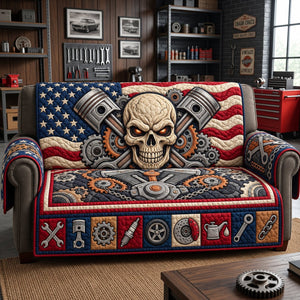 Mechanic Skull Sofa Cover - Made to Order