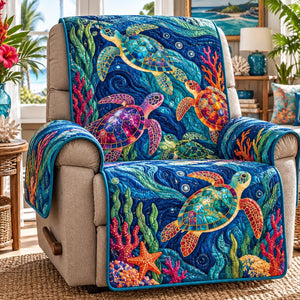 Midnight Reef Turtle Sofa Cover - Made to Order