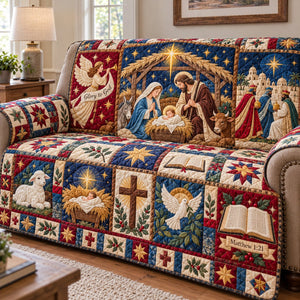 Nativity Holy Manger Sofa Cover - Made to Order