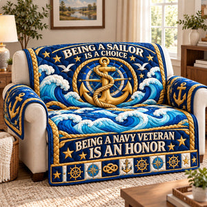 Navy Veteran Courage Sofa Cover - Made to Order