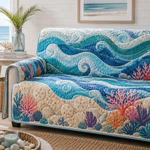 Oceanic Wave Reef Sofa Cover - Made to Order