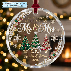 Personalized First Christmas Jeweled Trees Christmas Ornament with Custom Name
