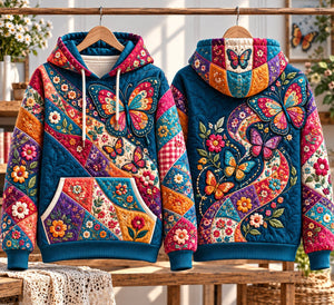 Patchwork Butterfly Wings Hoodie, Sweater and T-Shirt - Made to Order
