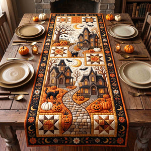 Patchwork Haunted Village Table Runner - Made to Order