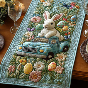 Truck with Bunny and Easter Eggs Table Runner - Made to Order
