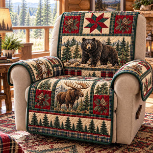 Plaid Bear Moose Lodge Sofa Cover - Made to Order
