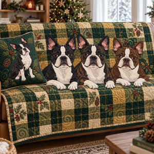 Plaid Paws Christmas Sofa Cover - Made to Order