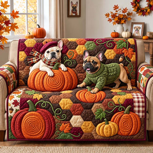 Pumpkin Patch Frenchies Sofa Cover - Made to Order