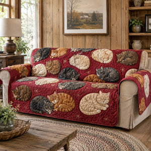 Ruby Starlit Meows Sofa Cover - Made to Order