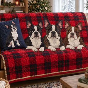 Rustic Holiday Paws Sofa Cover - Made to Order