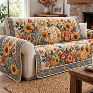 Rustic Pumpkin Keepsakes Sofa Cover - Made to Order