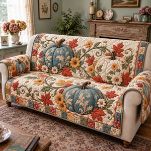 Rustic Pumpkin Patchwork Sofa Cover - Made to Order
