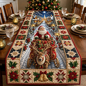 Santa Christmas Sleigh Ride Table Runner - Made to Order