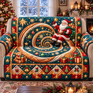 Santa Christmas Swirl Sofa Cover - Made to Order