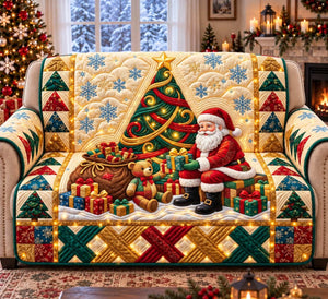 Santa Christmas Tree Magic Sofa Cover - Made to Order
